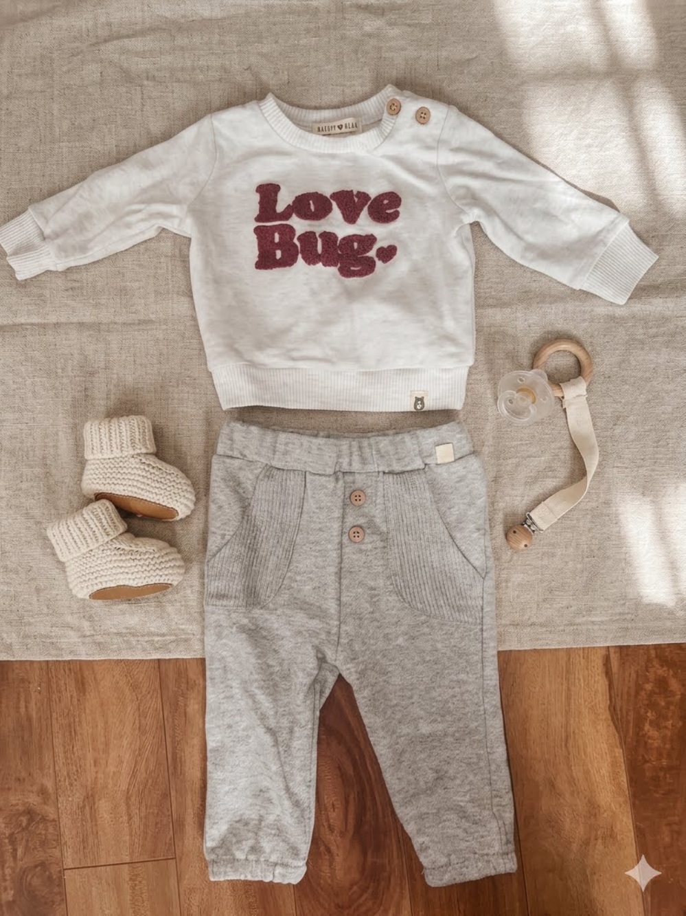 New Without Tags Rabbit + Bear 2pc Organic Lounge Set